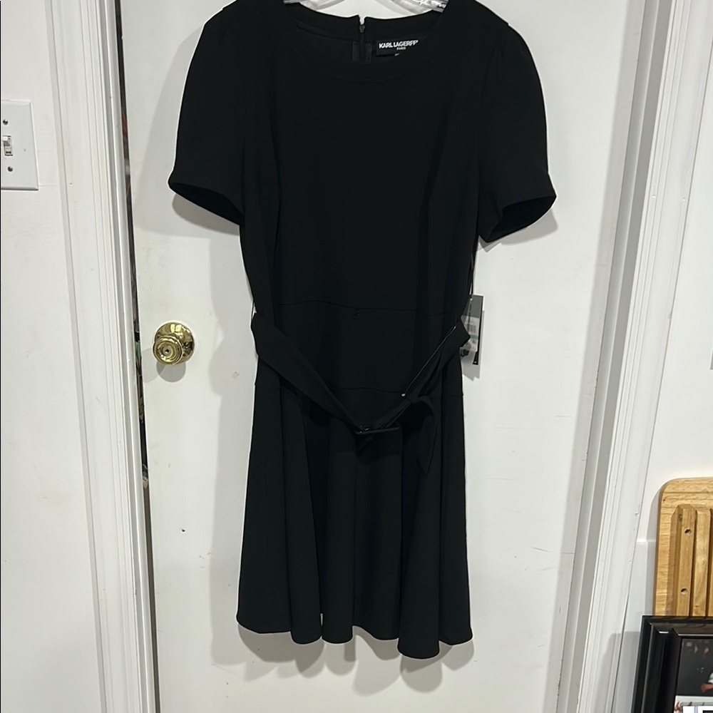 Karl Lagerfeld Black Short Sleeve Dress